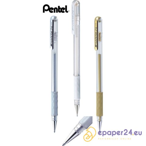 Długopis żelowy Pentel Hybrid Gel Grip K118 srebrny Długopis żelowy Pentel Hybrid Gel Grip K118 srebrny