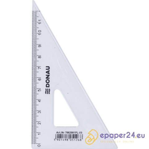 Ekierka plastikowa Donau 12cm 60° transparentna Ekierka plastikowa Donau 12cm 60° transparentna