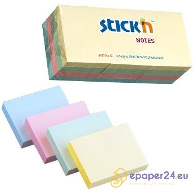 KARTECZKI STICK'N 38*51mm 4 KOLORY PASTEL (12*100) KARTECZKI STICK'N 38*51mm 4 KOLORY PASTEL (12*100)