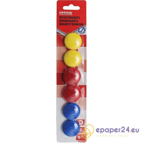 Magnesy do tablic Office Products śr.30mm mix kolorów (6) Magnesy do tablic Office Products śr.30mm mix kolorów (6)