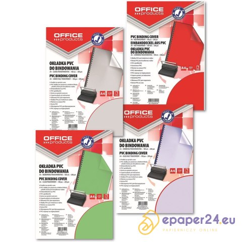 Okładki do bindownicy Office Products A4/200µm zielone (100) Okładki do bindownicy Office Products A4/200µm zielone (100)