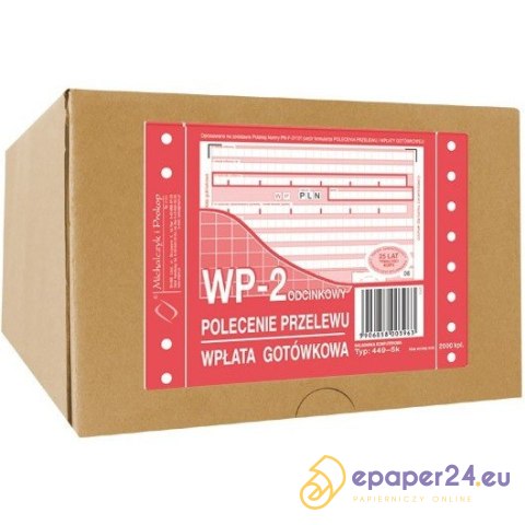 POLECENIE PRZELEWU/WPŁATA GOTÓWKOWA 180x4,16" (O+1K) POLECENIE PRZELEWU/WPŁATA GOTÓWKOWA 180x4,16" (O+1K)