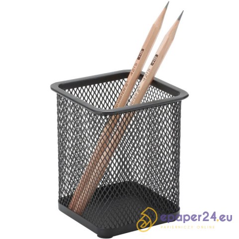 Pojemnik na długopisy Q-Connect metalowy czarny Pojemnik na długopisy Q-Connect metalowy czarny
