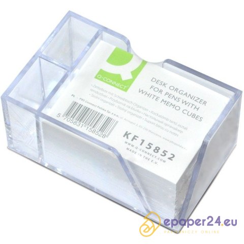 Przybornik na biurko Q-Connect (z karteczkami) transparentny Przybornik na biurko Q-Connect (z karteczkami) transparentny