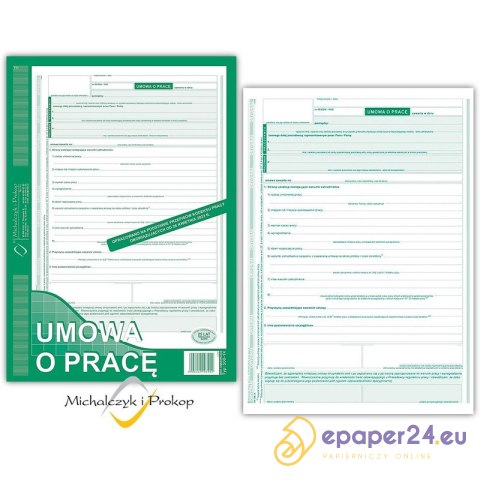 Umowa o pracę A4 (o+1k) Umowa o pracę A4 (o+1k)