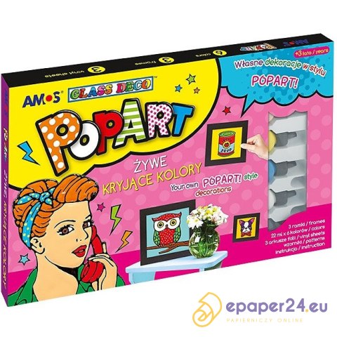 Farby witrażowe Amos Popart 22ml x6 kolorów Farby witrażowe Amos Popart 22ml x6 kolorów