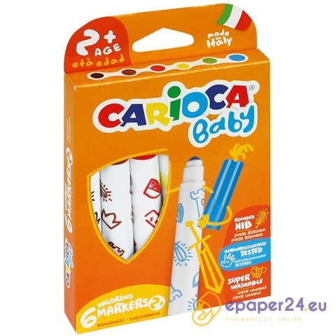 Flamastry Carioca Baby Maxi 6 kolorów Flamastry Carioca Baby Maxi 6 kolorów