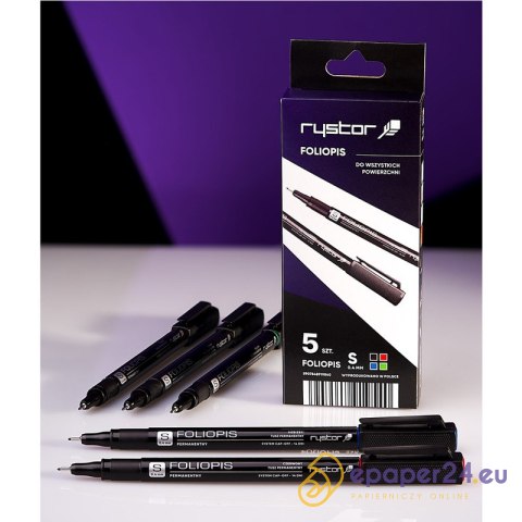 Foliopisy permanentne Rystor FS-4 0.4mm 4 kolory (5) Foliopisy permanentne Rystor FS-4 0.4mm 4 kolory (5)