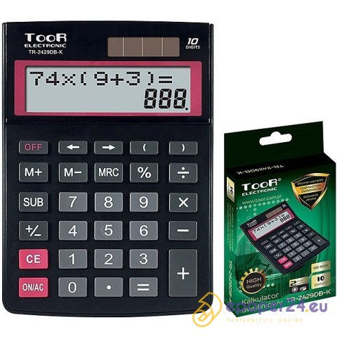 Kalkulator Toor TR-2429DB-K czarny Kalkulator Toor TR-2429DB-K czarny