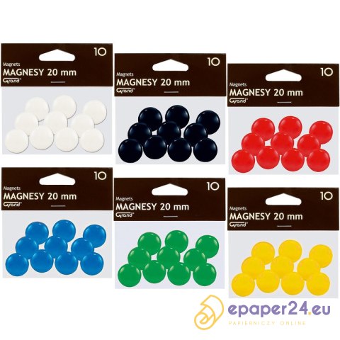Magnesy do tablic Grand śr.20mm żółte (10) Magnesy do tablic Grand śr.20mm żółte (10)