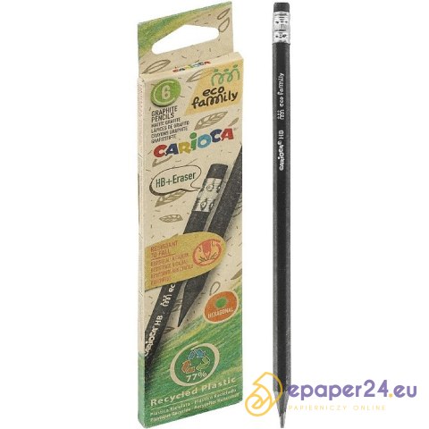 Ołówki Carioca EcoFamily HB z gumką (6) Ołówki Carioca EcoFamily HB z gumką (6)