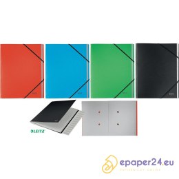 Teczka PP z gumką Leitz Recycle A4 12 przekładek czerwona