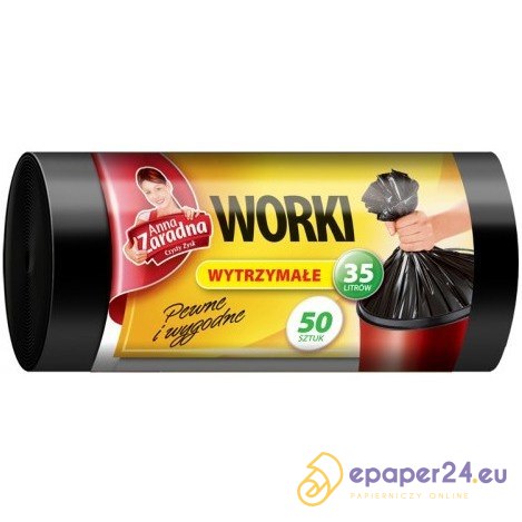 WORKI NA ŚMIECI 35L HDPE CZARNE (50) WORKI NA ŚMIECI 35L HDPE CZARNE (50)
