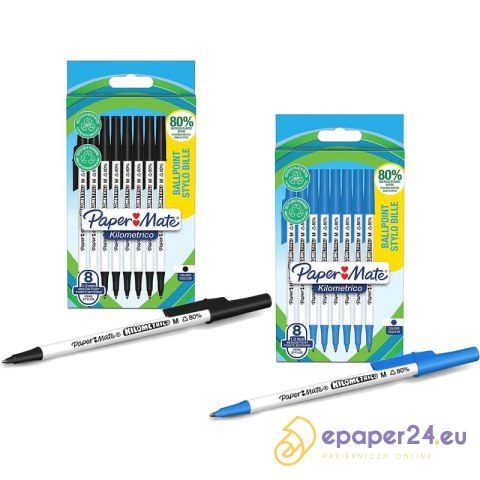 Długopisy Paper Mate Kilometrico M 1.0mm niebieski (8) Długopisy Paper Mate Kilometrico M 1.0mm niebieski (8)