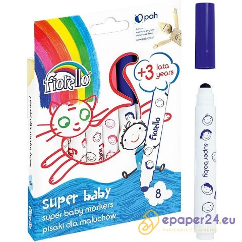 Flamastry Fiorello Super Baby 8 kolorów Flamastry Fiorello Super Baby 8 kolorów