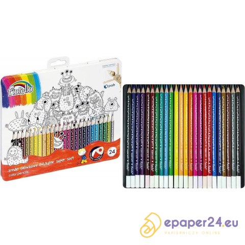Kredki ołówkowe Fiorello Super Soft 24 kolory Kredki ołówkowe Fiorello Super Soft 24 kolory