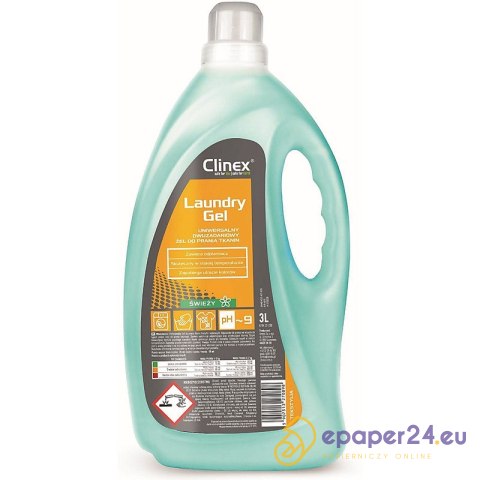 Profesjonalny żel do prania CLINEX LAUNDRY GEL, FRESH, 3l Profesjonalny żel do prania CLINEX LAUNDRY GEL, FRESH, 3l