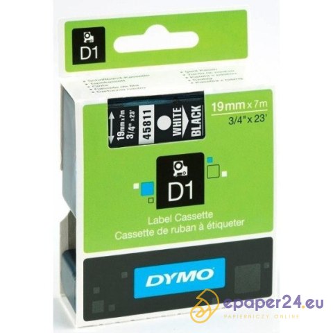 TAŚMA DYMO D1 19mm*7m CZARNA (BIAŁY TEKST) TAŚMA DYMO D1 19mm*7m CZARNA (BIAŁY TEKST)