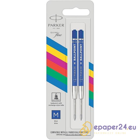 Wkłady do długopisu Parker QuinkFlow M niebieskie (2) Wkłady do długopisu Parker QuinkFlow M niebieskie (2)